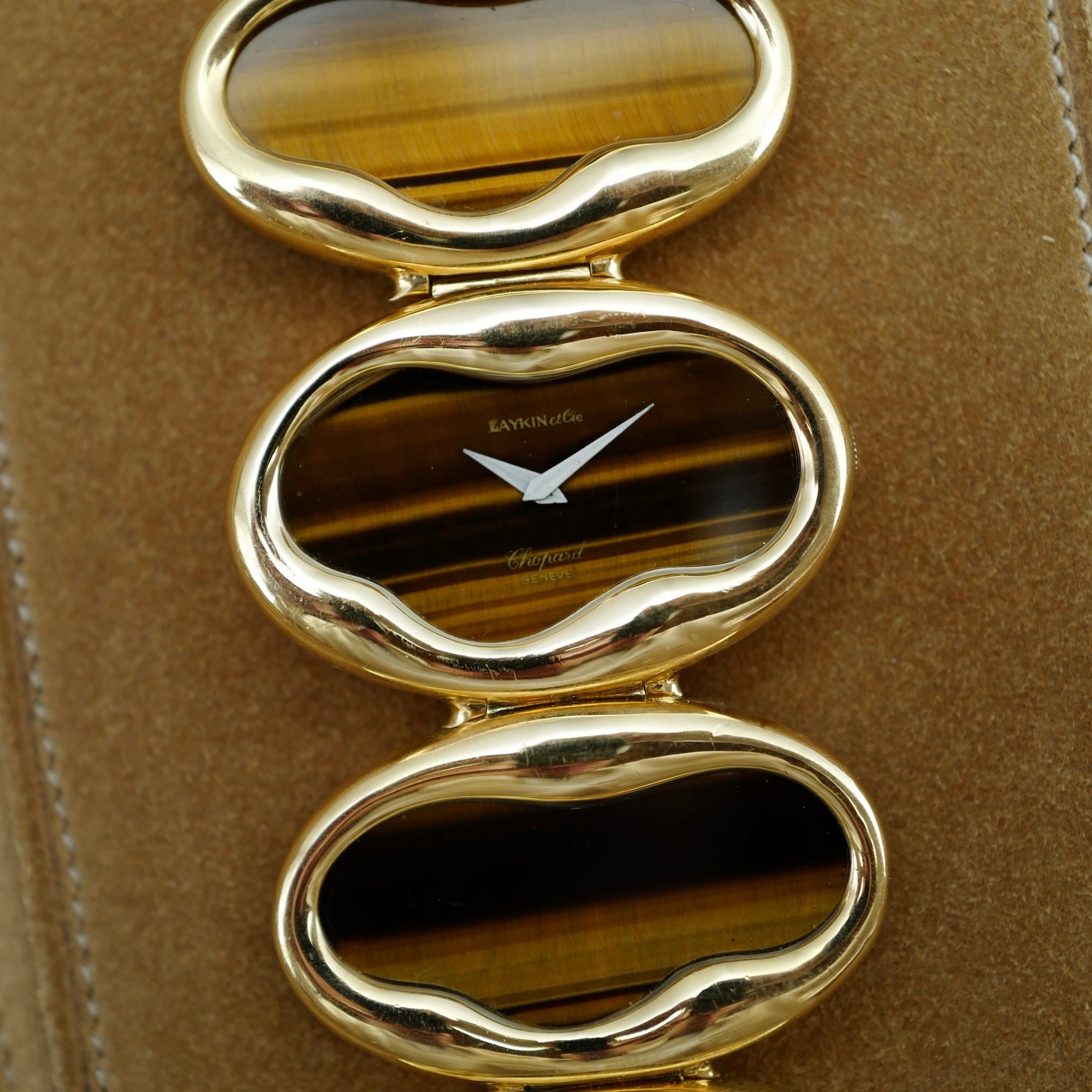 Chopard Yellow Gold Tigers Eye Bracelet Watch Retailed by Laykin et Cie