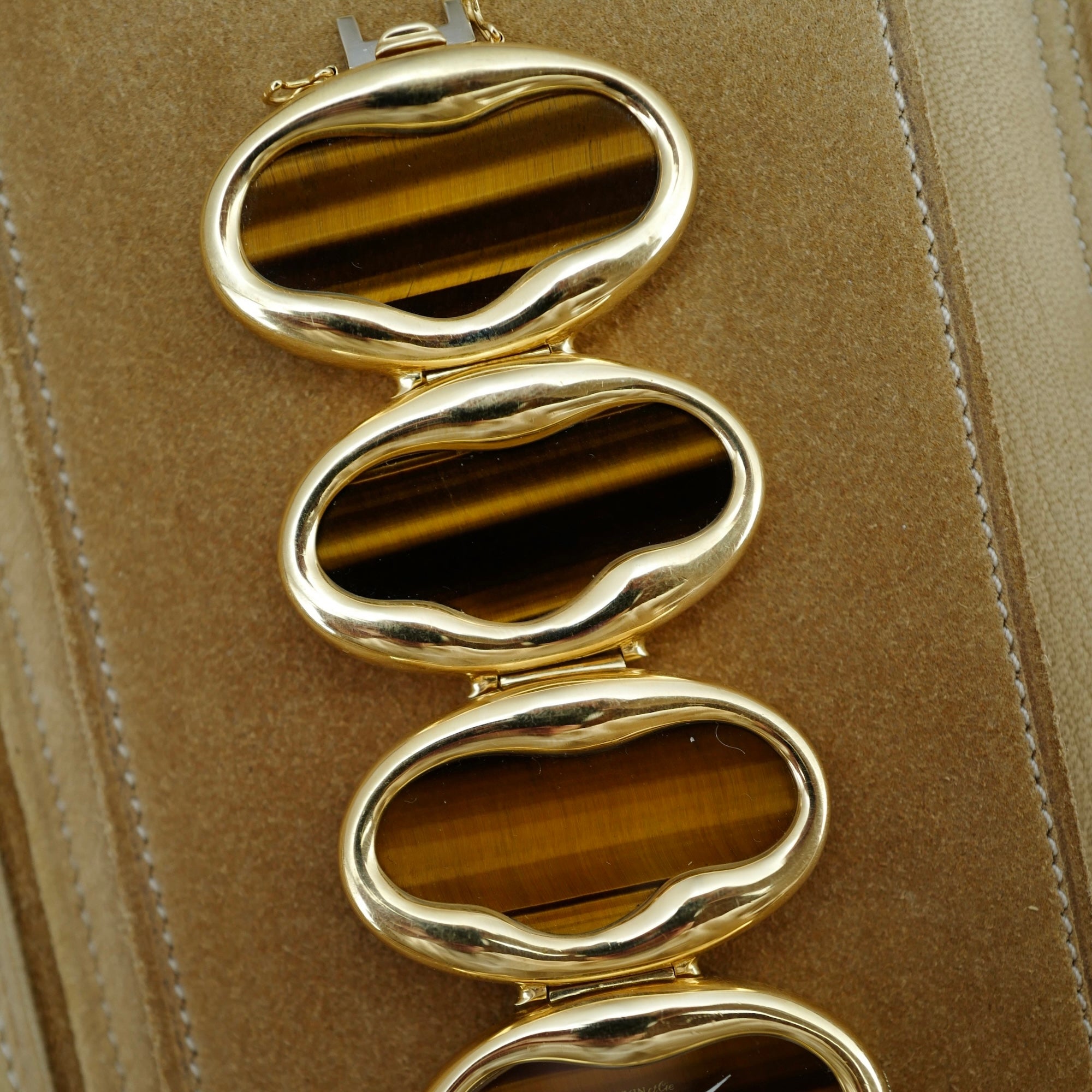 Chopard Yellow Gold Tigers Eye Bracelet Watch Retailed by Laykin et Cie