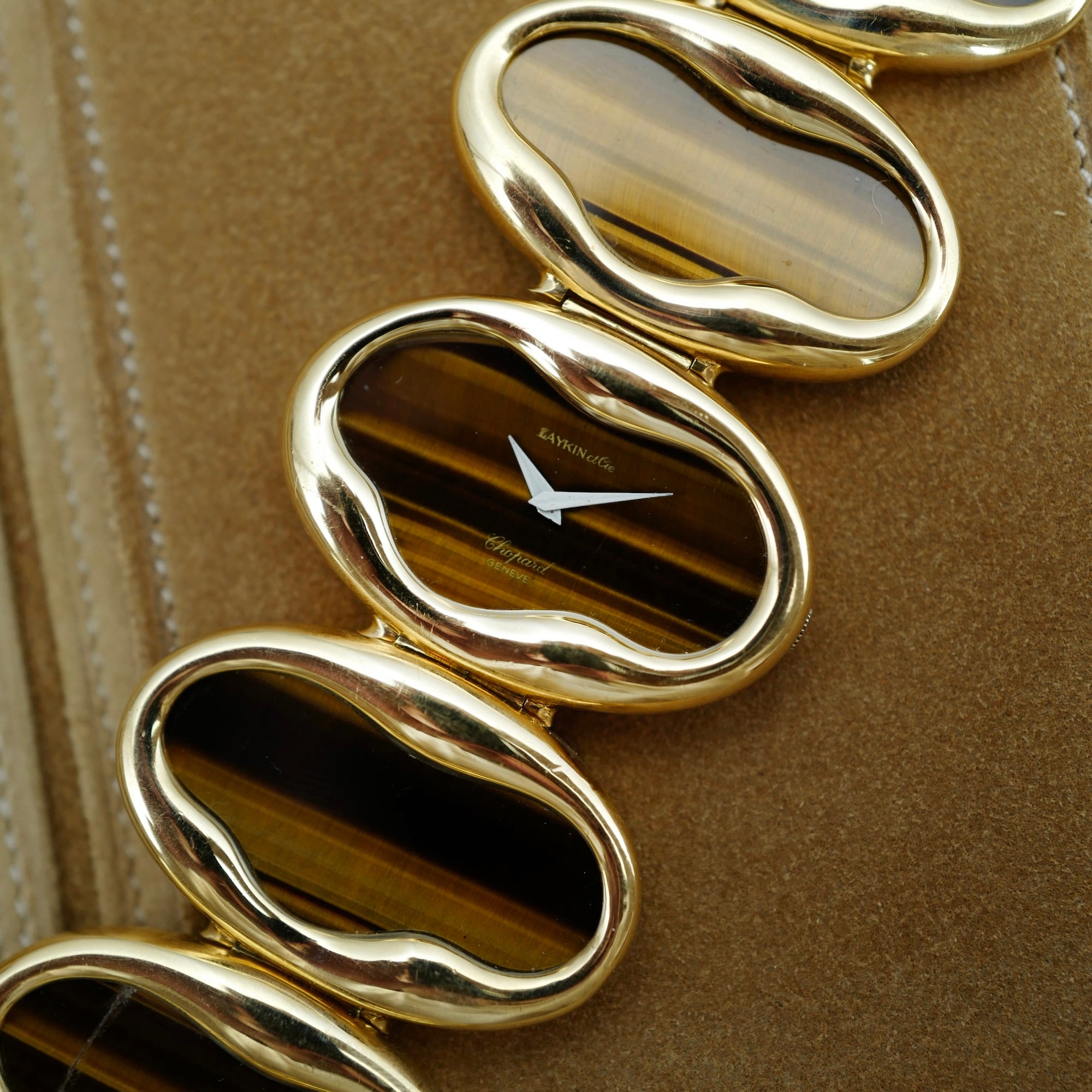 Chopard Yellow Gold Tigers Eye Bracelet Watch Retailed by Laykin et Cie