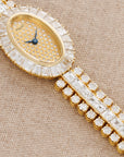 Piaget Yellow Gold Baguette Bezel with Pave Dial and Diamonds Bracelet