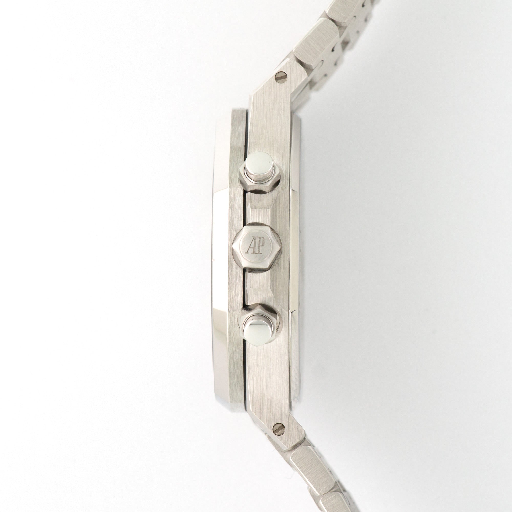 Audemars Piguet White Gold Pave Diamond Royal Oak Chrono Watch Ref. 25978