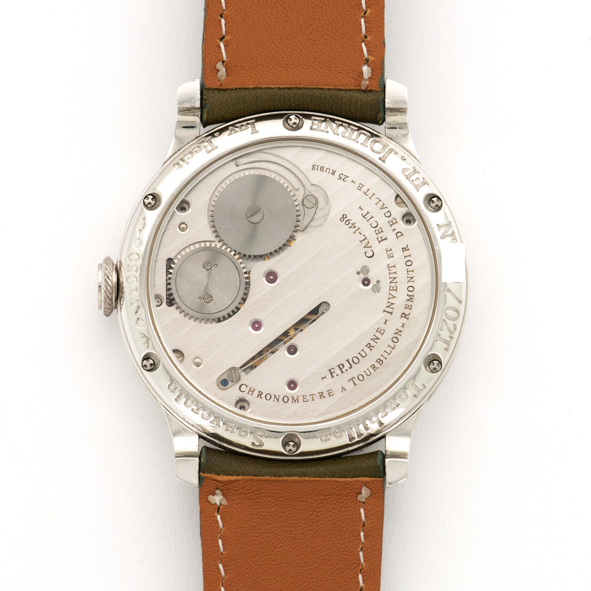 F.P. Journe Platinum Remontoir dEgalite Tourbillon Watch with Brass Movement