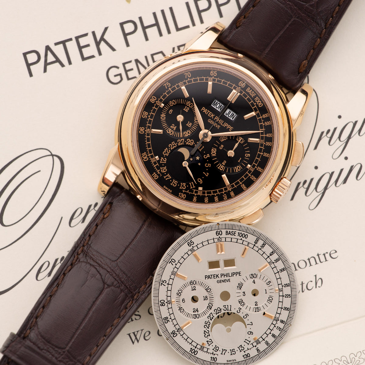 Patek Philippe Rose Gold Perpetual Calendar Chronograph Watch Ref. 5970
