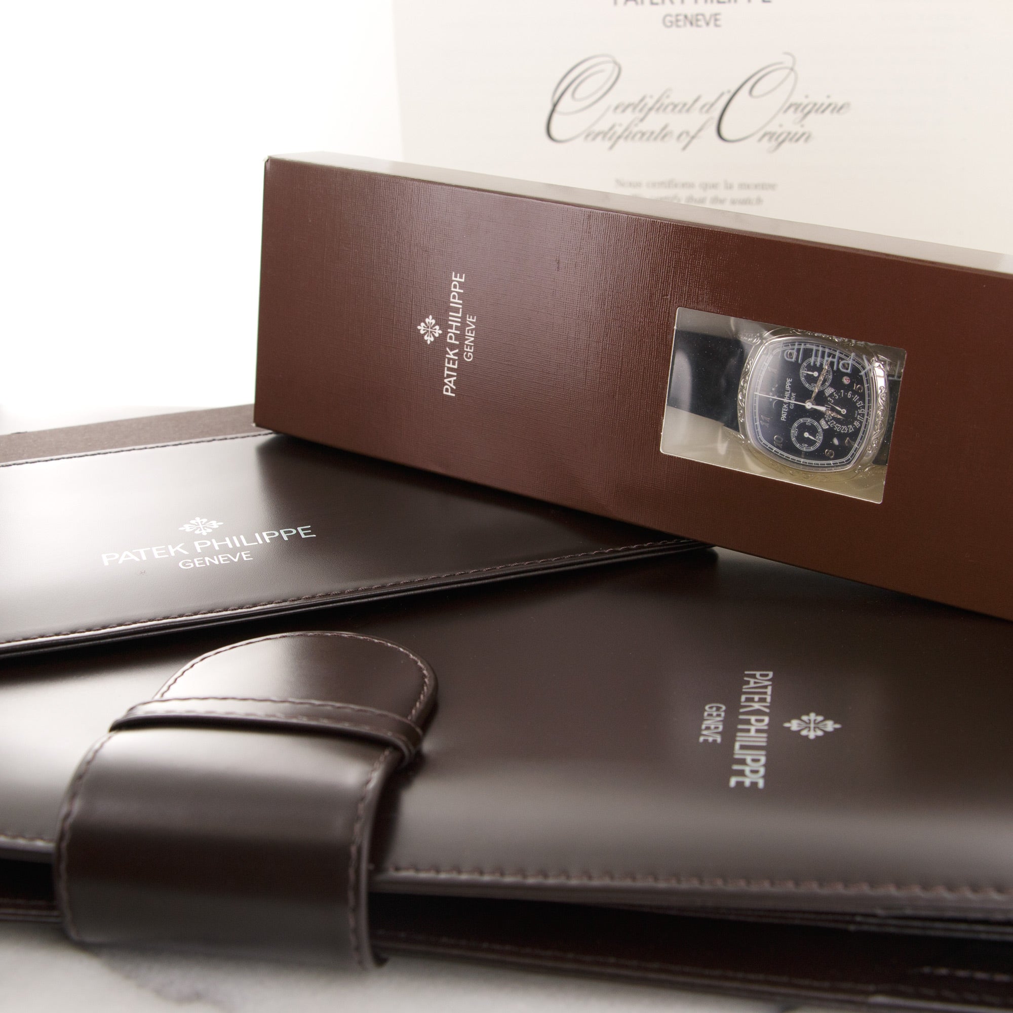 Patek Philippe Platinum Split Seconds Perpetual Hand-Engraved Watch Ref. 5951