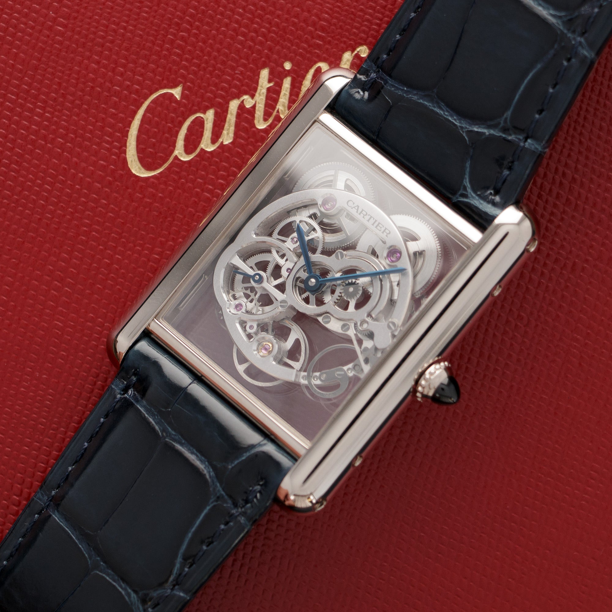 Cartier White Gold Tank Louis Skeleton Watch Ref. W5310012