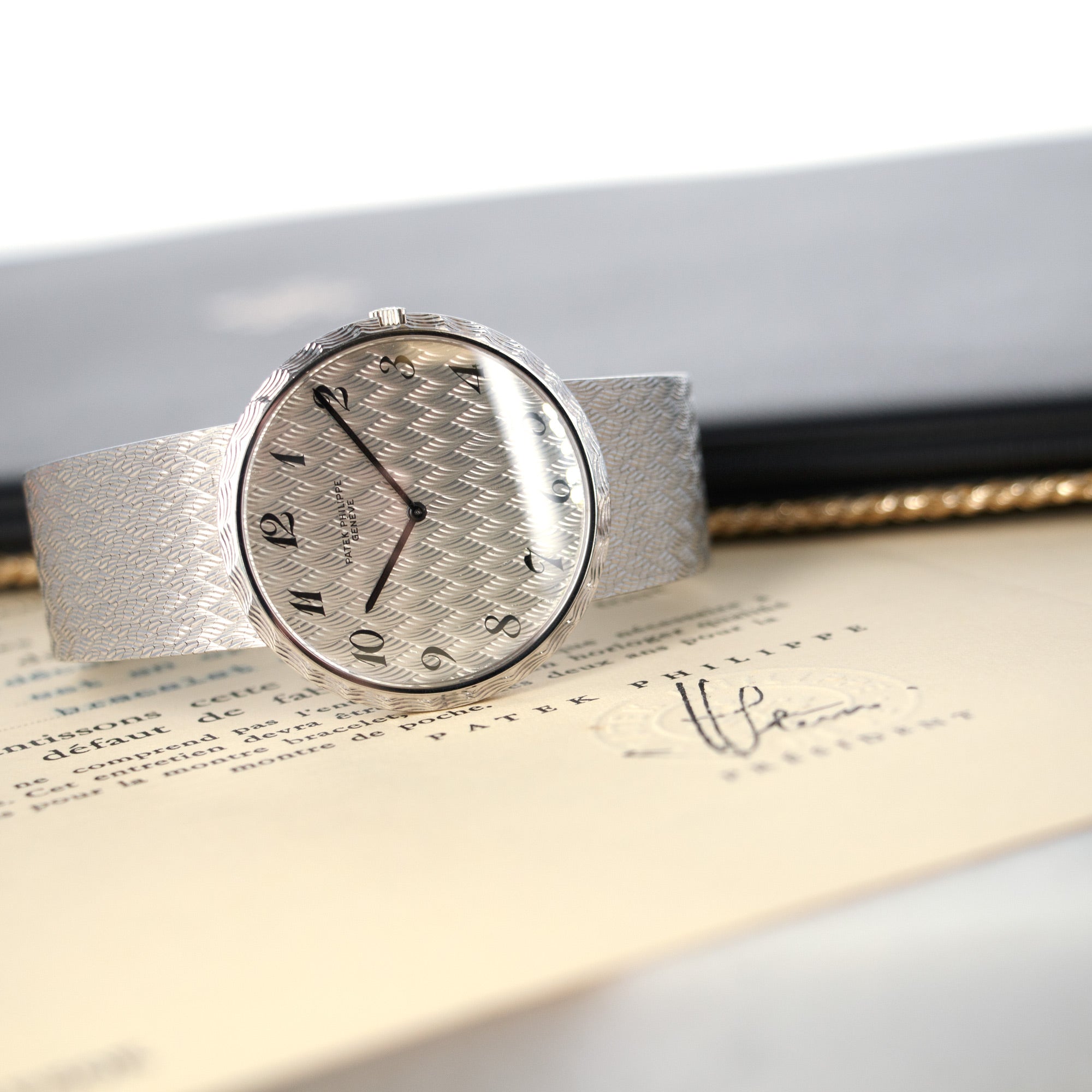 Patek Philippe White Gold Automatic Calatrava Watch Ref. 3588, with Original Box and Papers