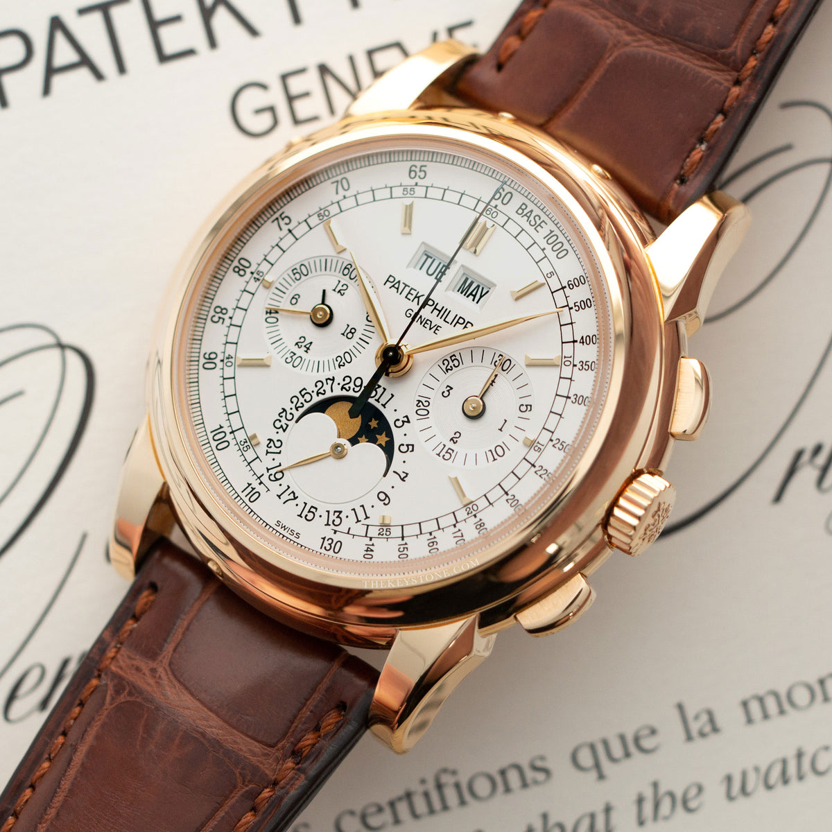 Patek Philippe Yellow Gold Perpetual Calendar Chronograph Watch Ref. 5970