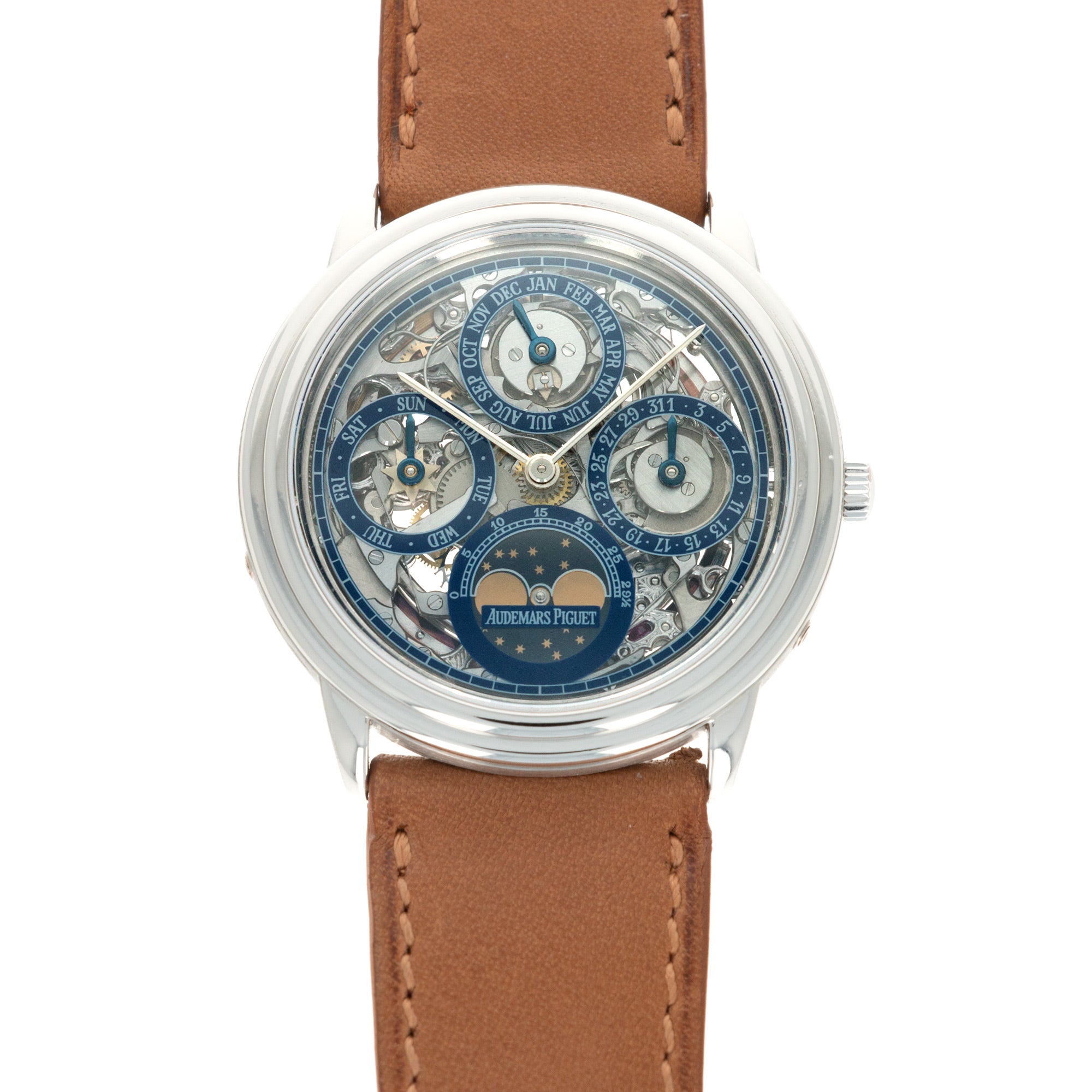Audemars Piguet Platinum Skeleton Quantieme Perpetual Calendar Watch Ref. 25668