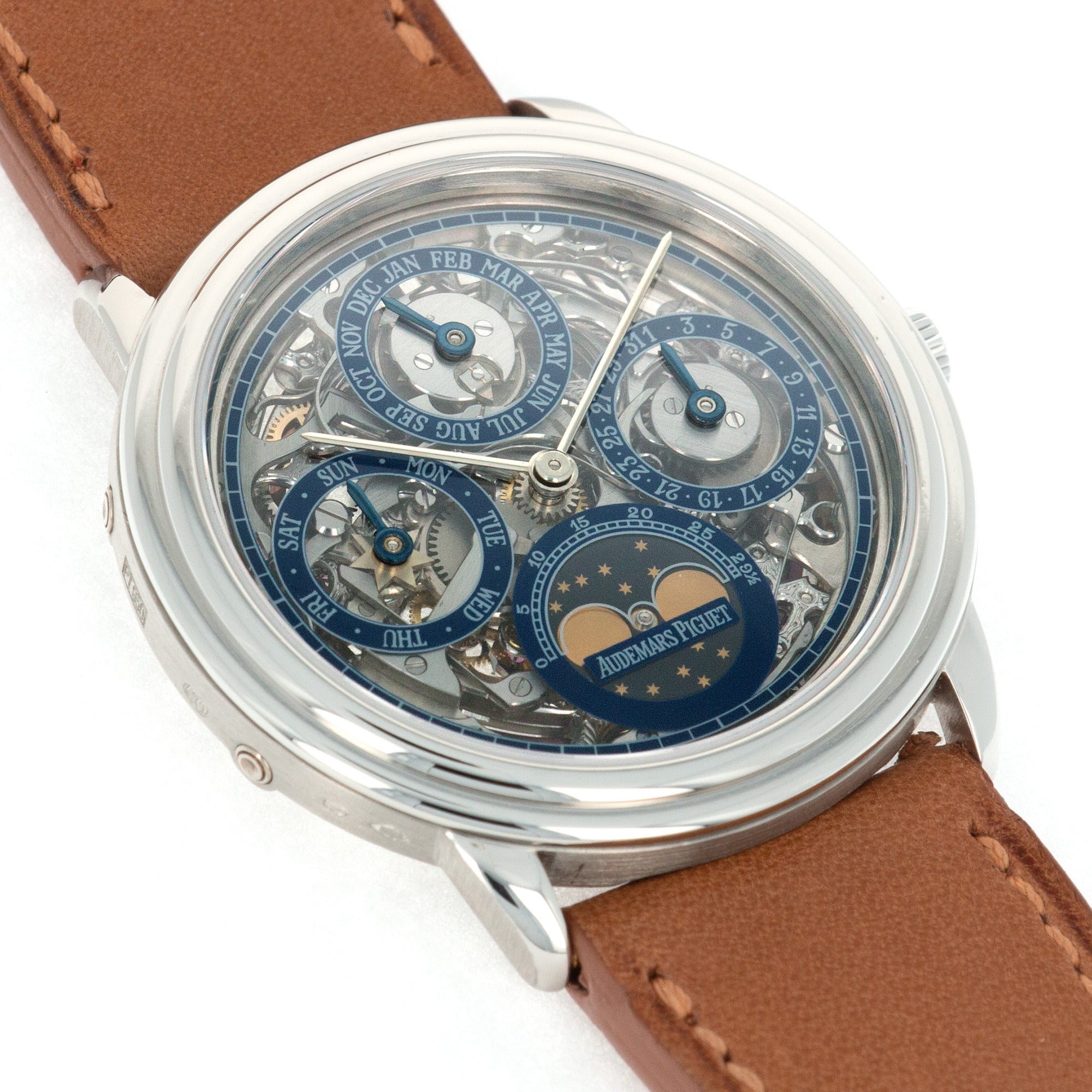 Audemars Piguet Platinum Skeleton Quantieme Perpetual Calendar Watch Ref. 25668