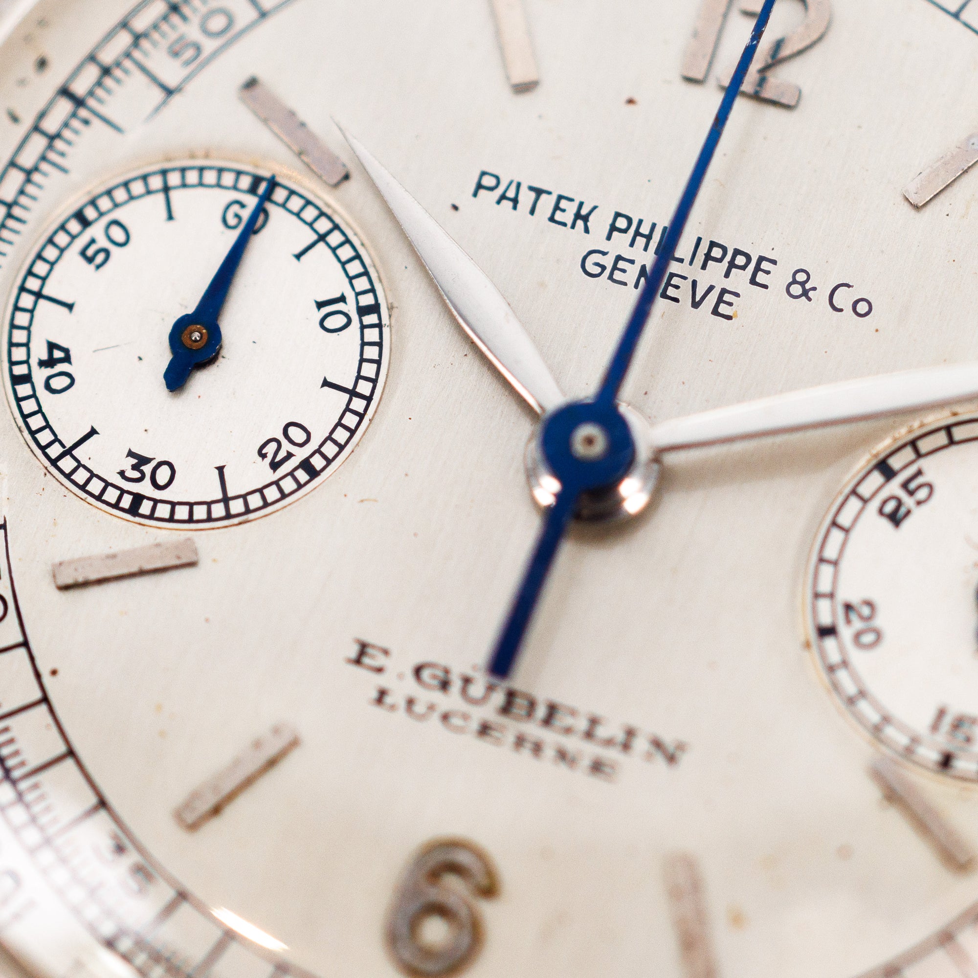 Patek Philippe Steel Chronograph Ref. 130, Retailed by Gubelin