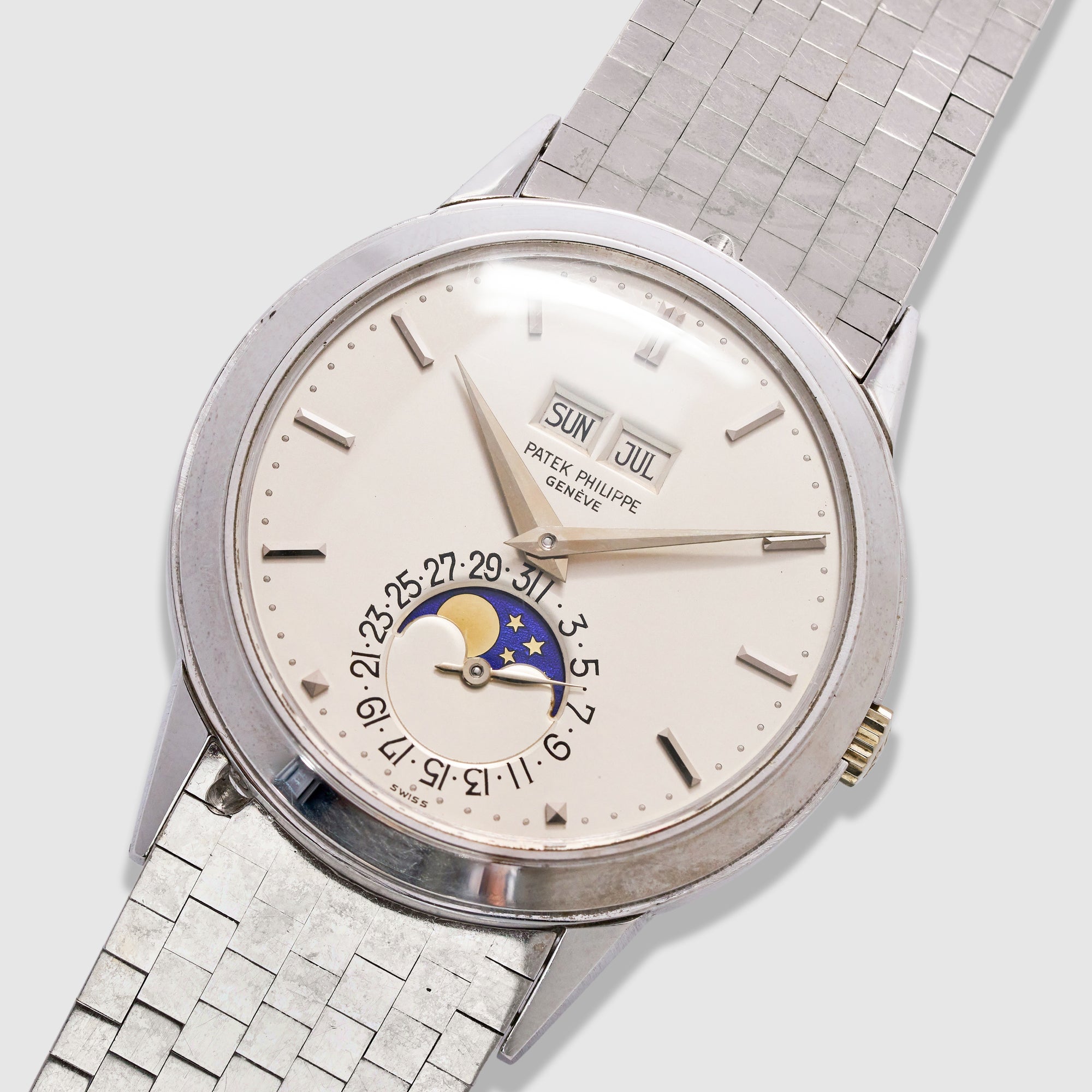 Patek Philippe White Gold Perpetual Calendar Bracelet Watch Ref. 3448, Third Series