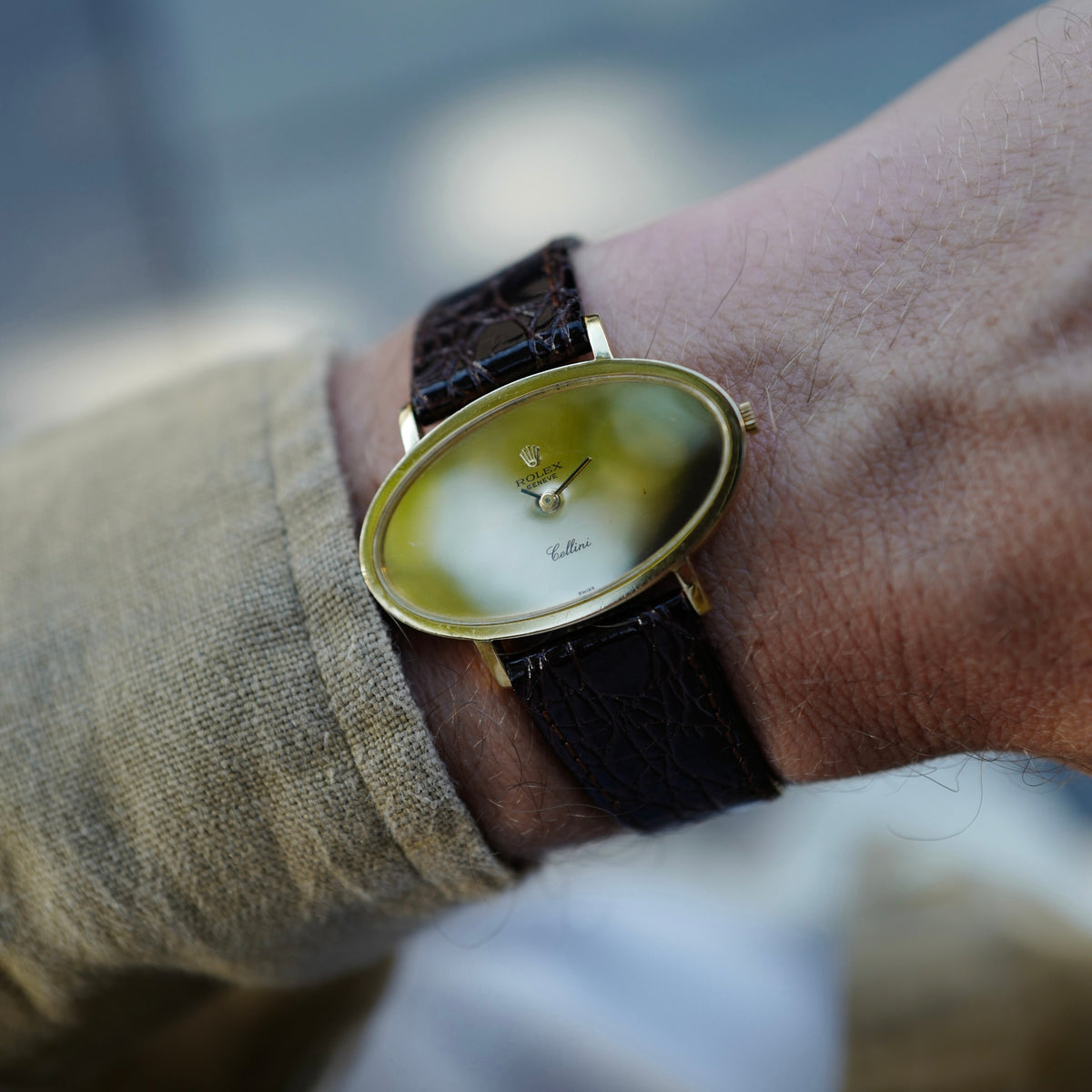 Rolex Yellow Gold Cellini Oval Watch