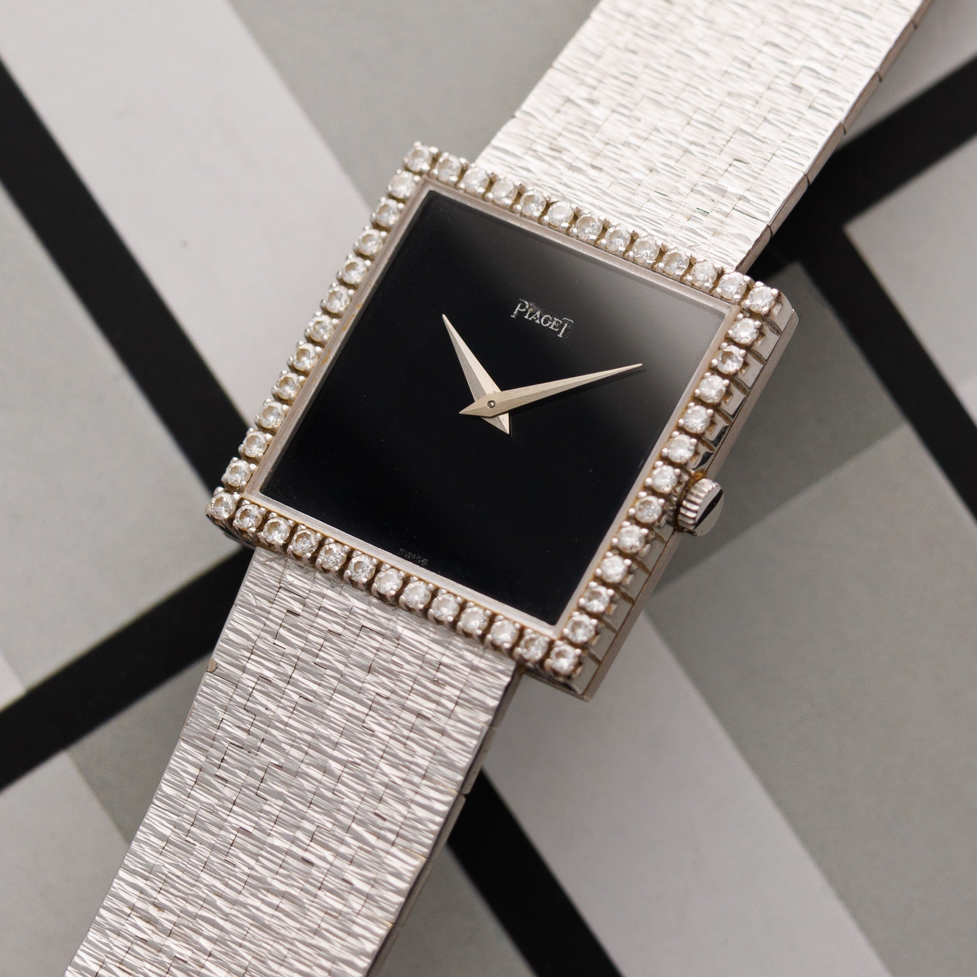 Piaget White Gold Onyx Diamond Watch Ref. 9126A6