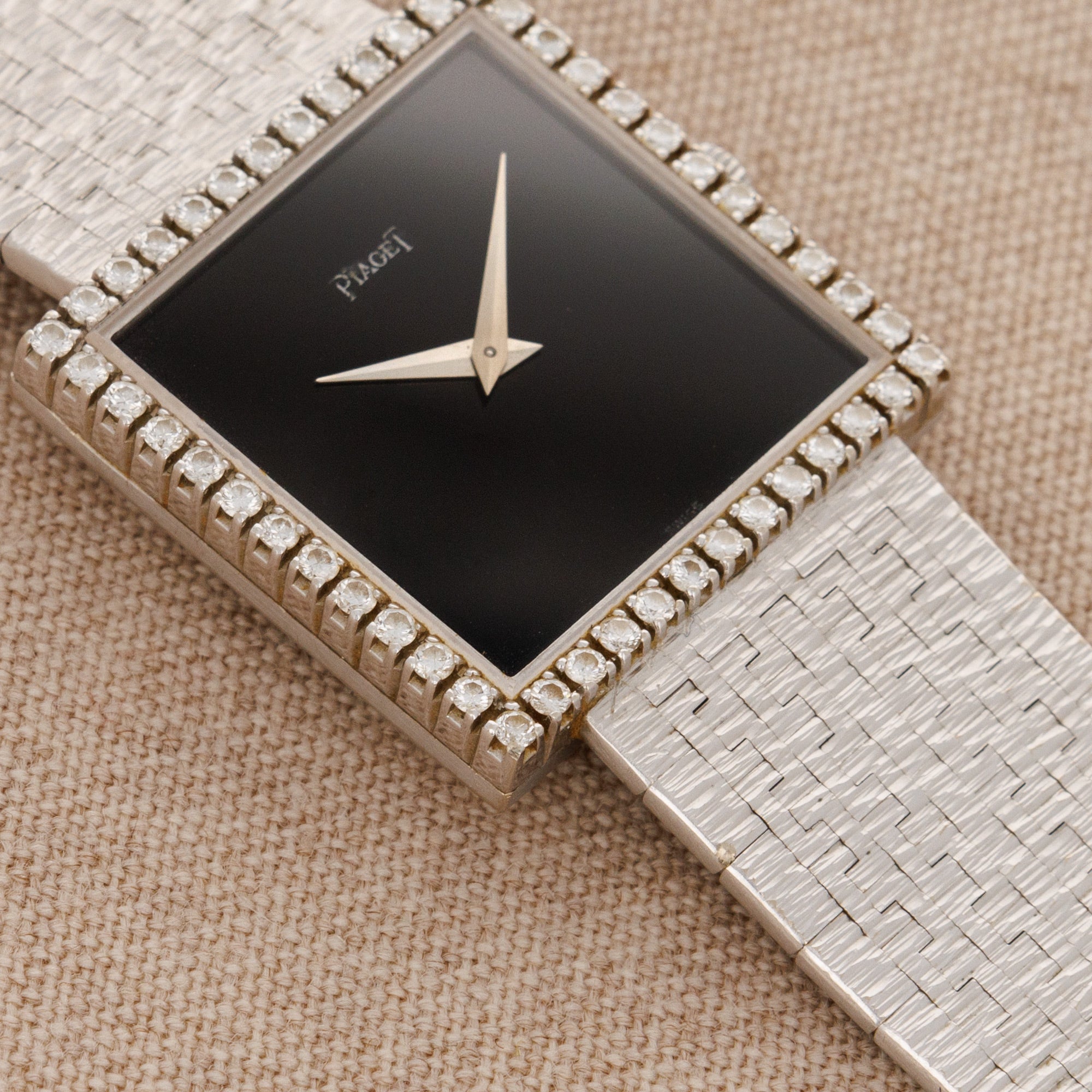 Piaget White Gold Onyx Diamond Watch Ref. 9126A6