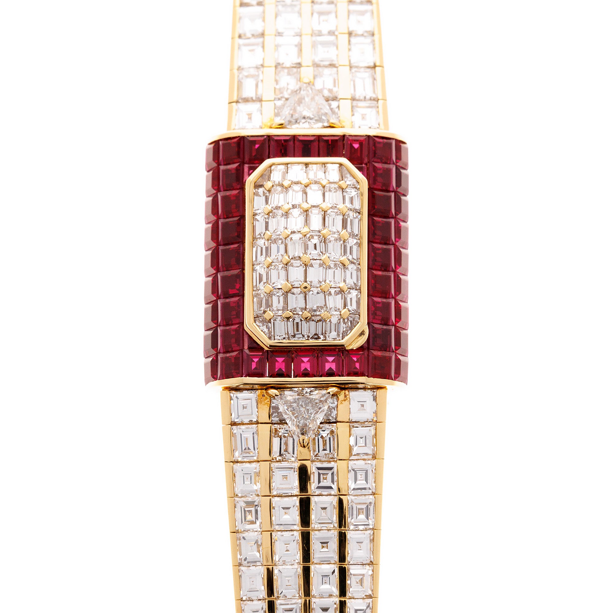 Piaget - Piaget Yellow Gold Baguette Diamond &amp; Ruby Cover Watch - The Keystone Watches