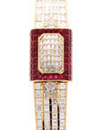 Piaget - Piaget Yellow Gold Baguette Diamond & Ruby Cover Watch - The Keystone Watches