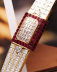 Piaget - Piaget Yellow Gold Baguette Diamond & Ruby Cover Watch - The Keystone Watches