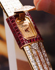 Piaget - Piaget Yellow Gold Baguette Diamond & Ruby Cover Watch - The Keystone Watches