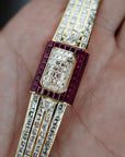 Piaget - Piaget Yellow Gold Baguette Diamond & Ruby Cover Watch - The Keystone Watches