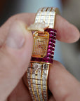 Piaget - Piaget Yellow Gold Baguette Diamond & Ruby Cover Watch - The Keystone Watches