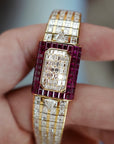 Piaget - Piaget Yellow Gold Baguette Diamond & Ruby Cover Watch - The Keystone Watches