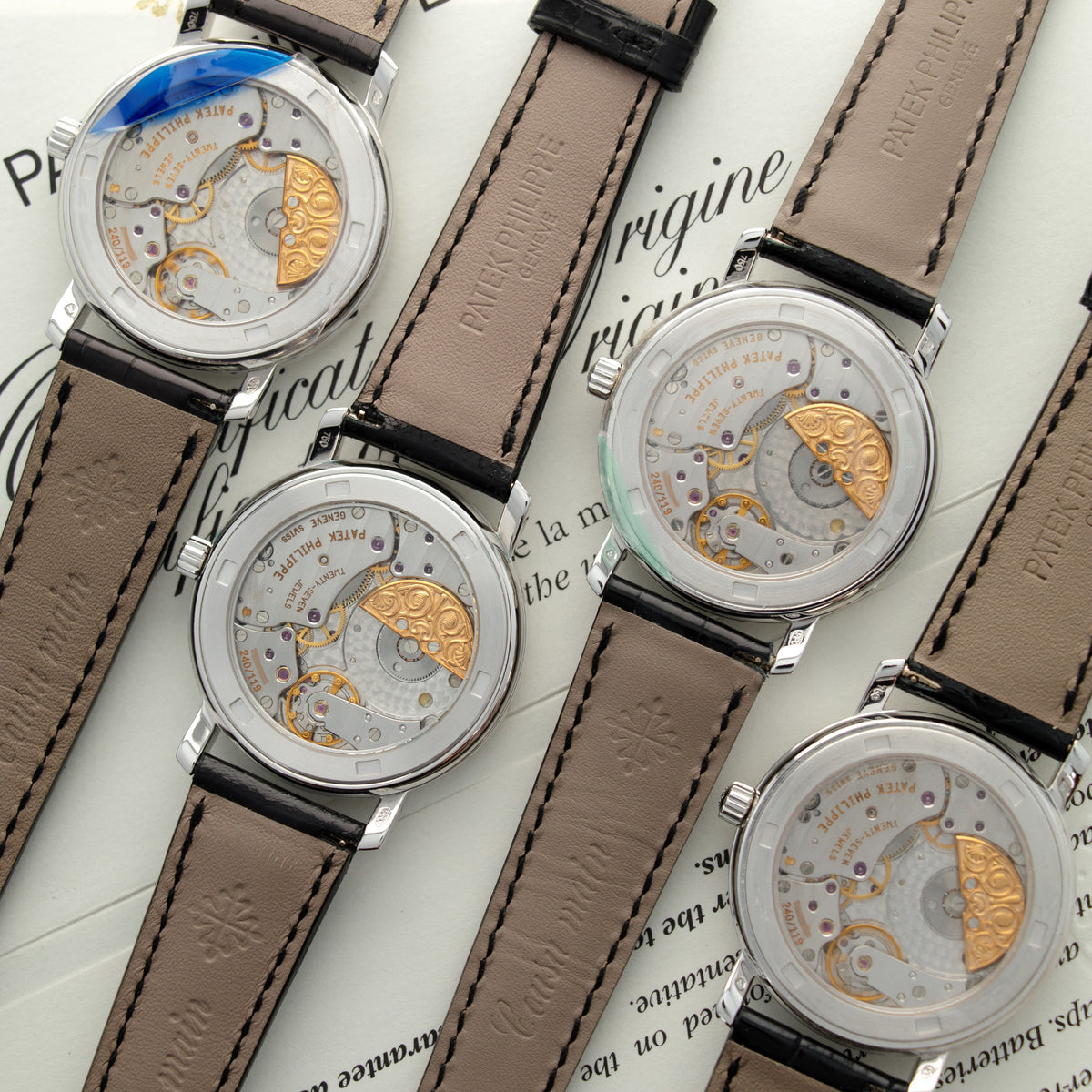 Patek Philippe Rare White Gold Cloisonne Middle Ages Set of 4 Watches Ref. 5075