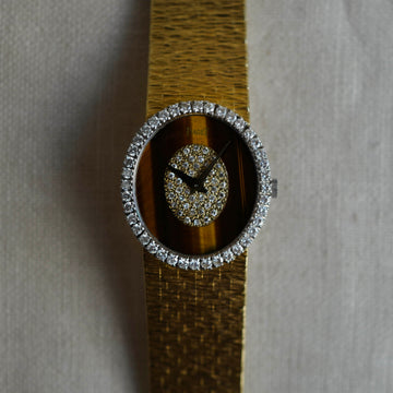 Piaget Yellow Gold Tigerseye Diamond Watch Ref. 9826