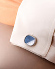 Patek Philippe White Gold Ellipse Cufflinks Ref. 3748 with Diamonds (Objet)