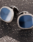 Patek Philippe White Gold Ellipse Cufflinks Ref. 3748 with Diamonds (Objet)