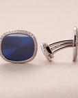 Patek Philippe - Patek Philippe White Gold Ellipse Cufflinks with Diamonds (Objet) - The Keystone Watches