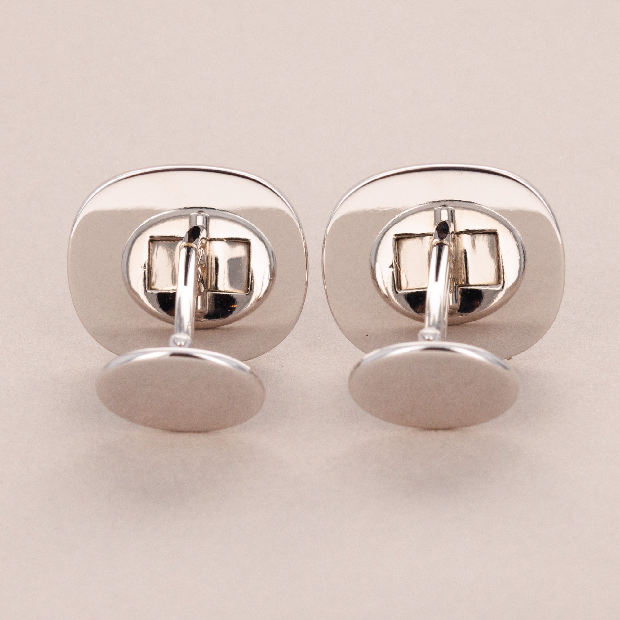 Patek Philippe - Patek Philippe White Gold Ellipse Cufflinks with Diamonds (Objet) - The Keystone Watches