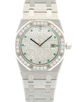 Audemars Piguet White Gold Royal Oak Ref. 15054 with Diamond and Emerald Dial