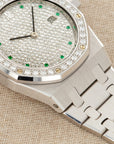 Audemars Piguet White Gold Royal Oak Ref. 15054 with Diamond and Emerald Dial