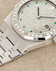 Audemars Piguet White Gold Royal Oak Ref. 15054 with Diamond and Emerald Dial