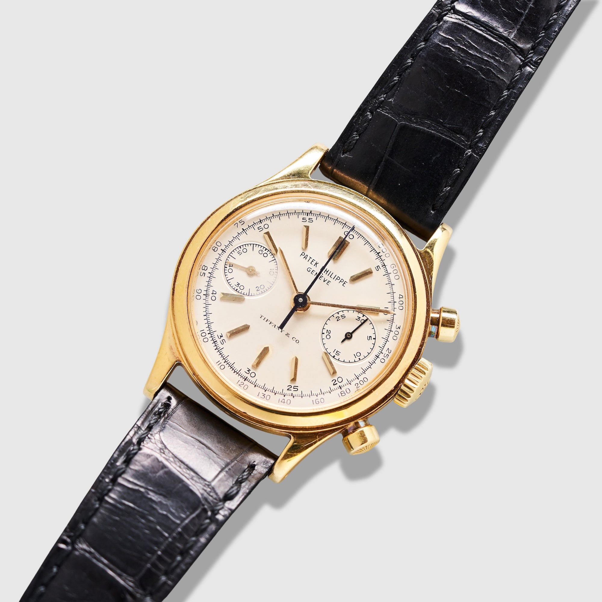 Patek Philippe Yellow Gold Chronograph Tasti Tondi Watch Ref. 1463, Retailed by Tiffany & Co.