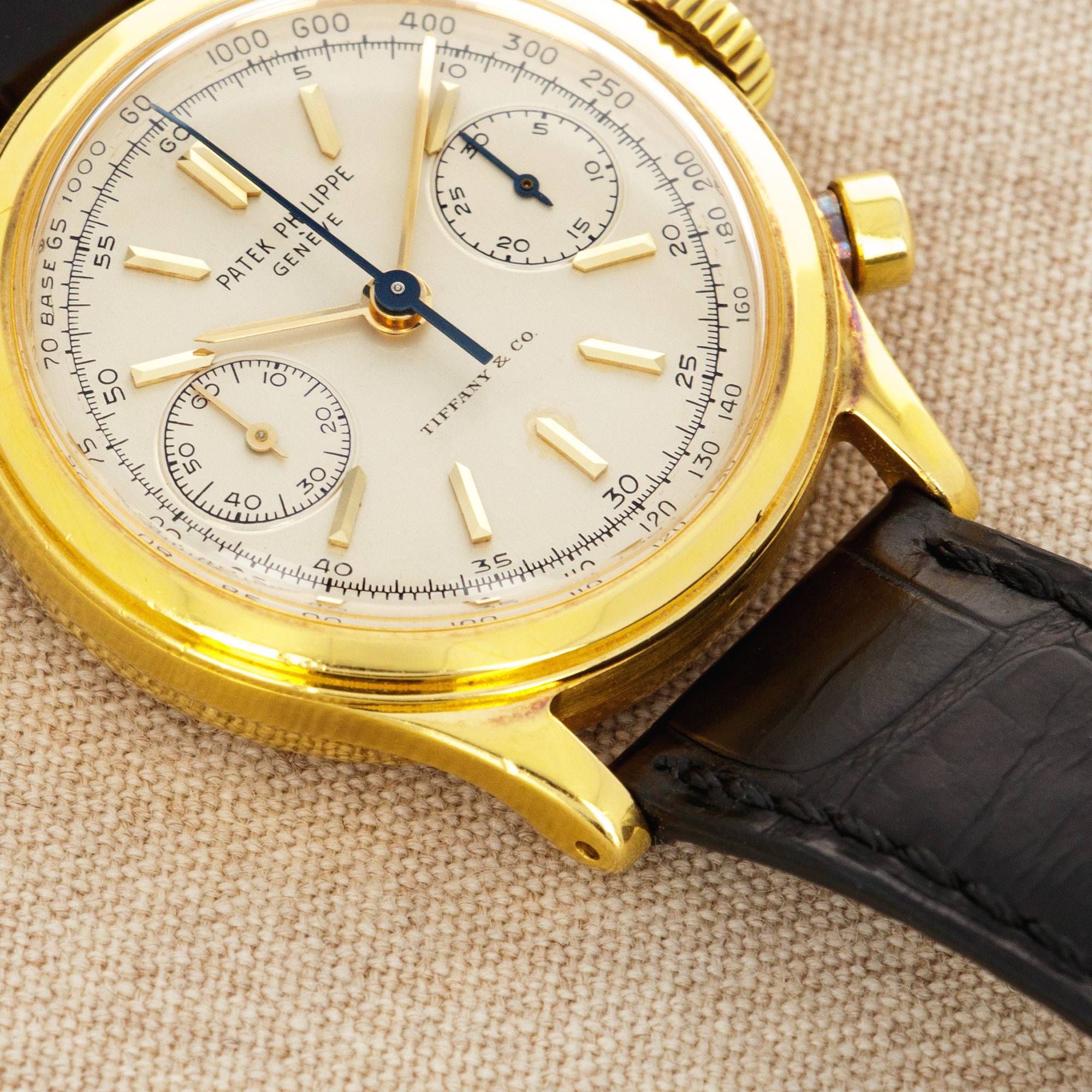 Patek Philippe Yellow Gold Chronograph Tasti Tondi Watch Ref. 1463, Retailed by Tiffany & Co.