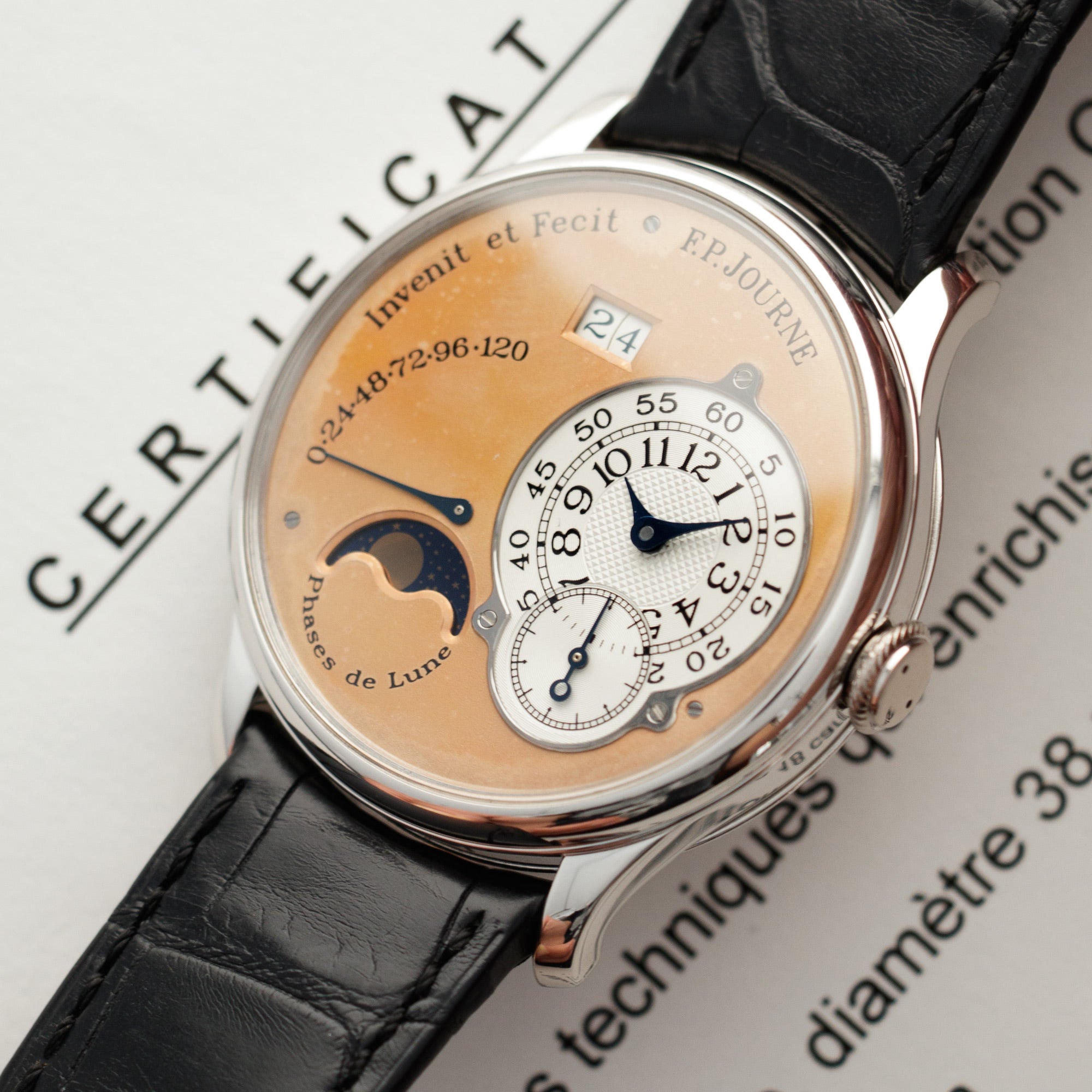 F.P. Journe Platinum Octa Lune Watch with Salmon Dial