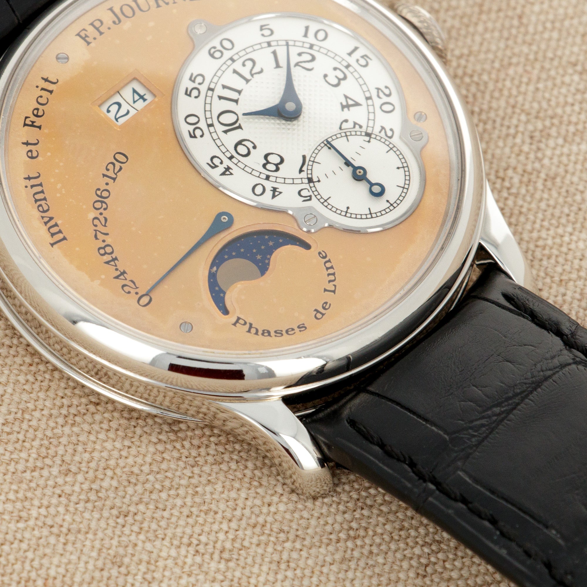 F.P. Journe Platinum Octa Lune Watch with Salmon Dial