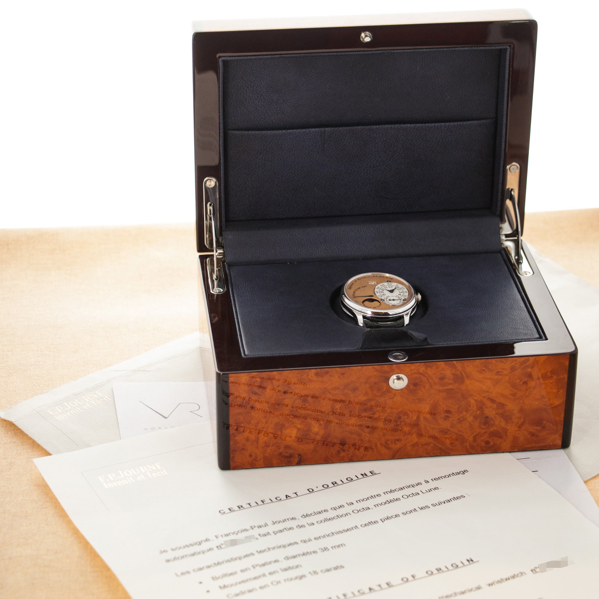 F.P. Journe Platinum Octa Lune Watch with Salmon Dial