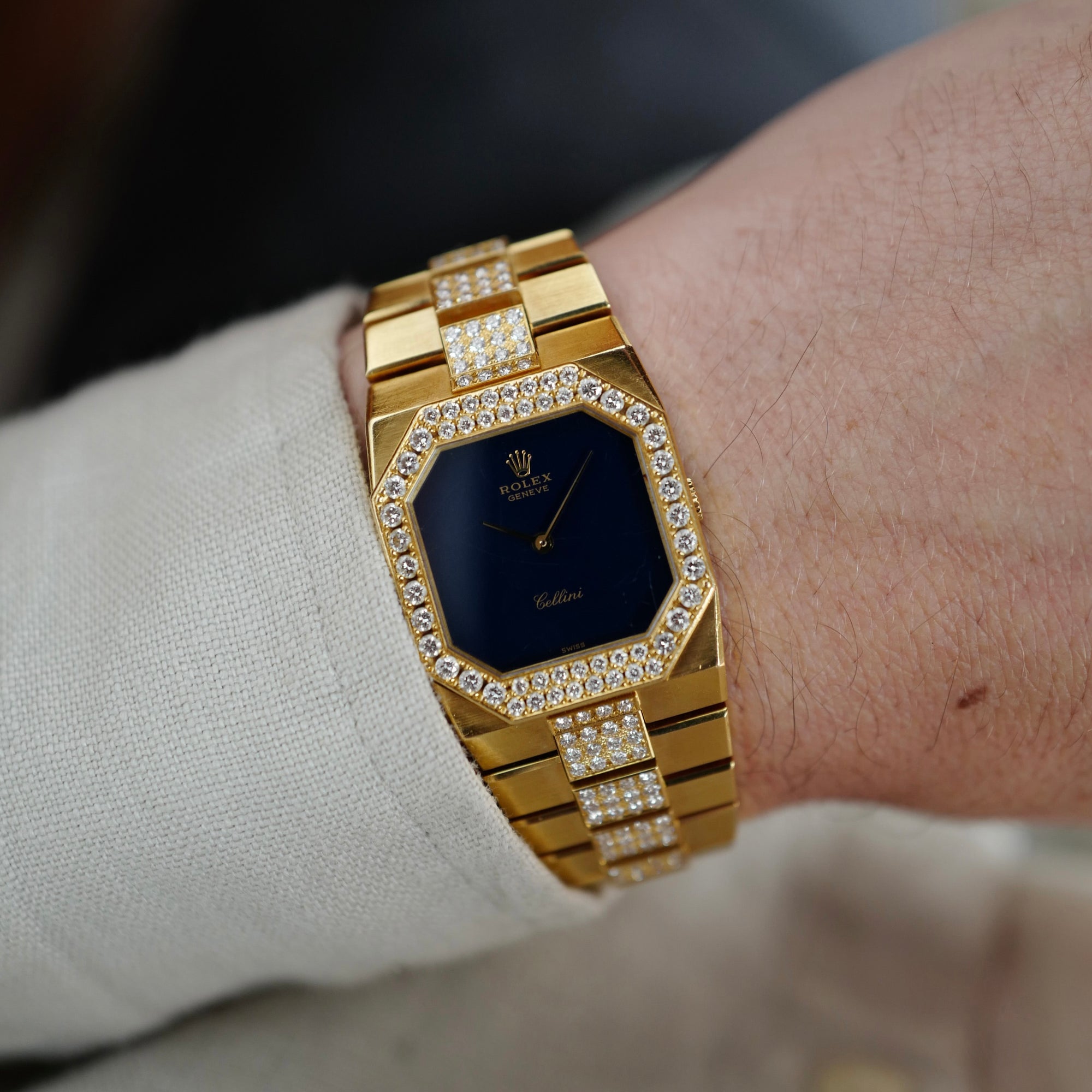 Rolex Yellow Gold Cellini Diamond Watch Ref. 4652