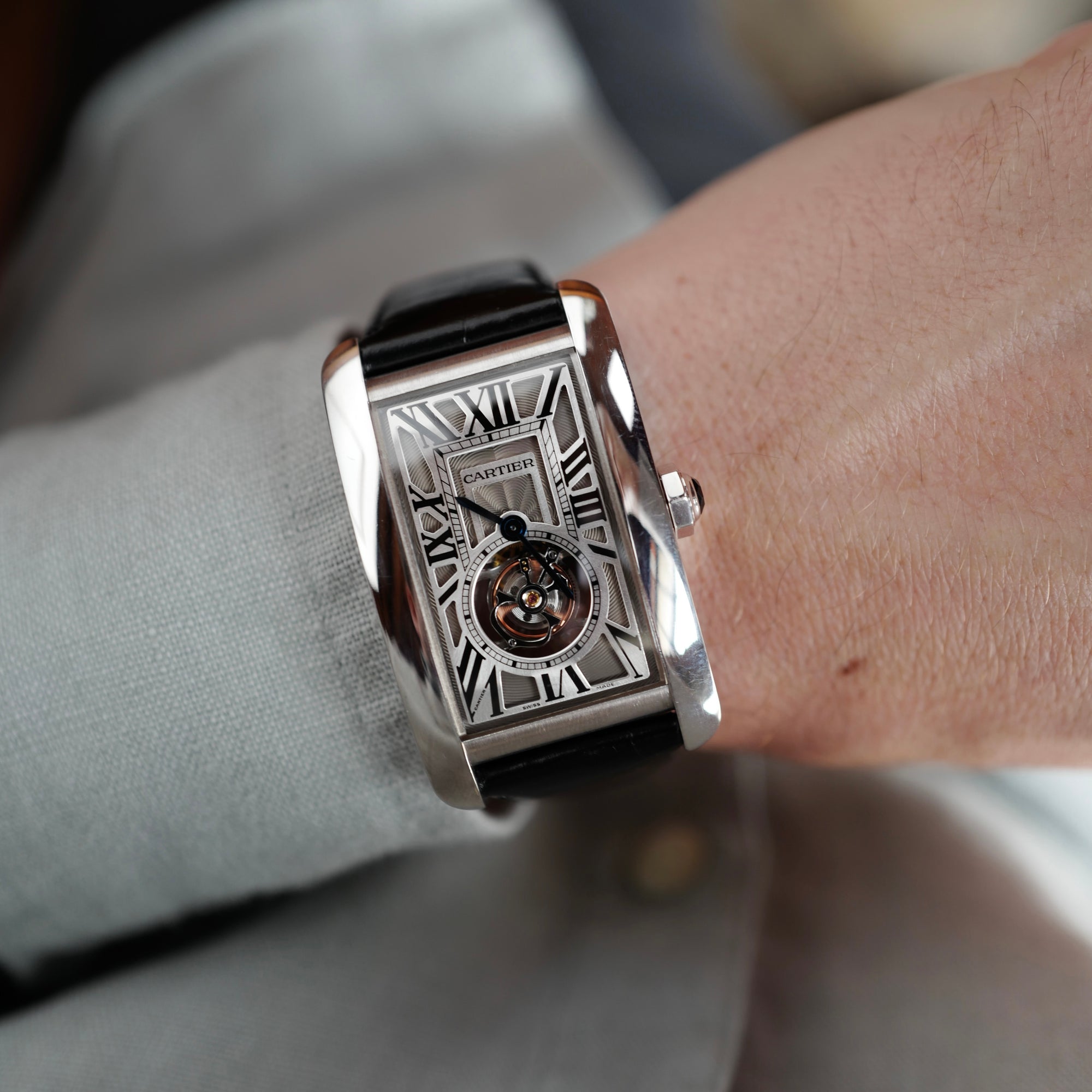 Cartier - Cartier White Gold Tank Americaine Tourbillon Watch Ref. 3199 - The Keystone Watches