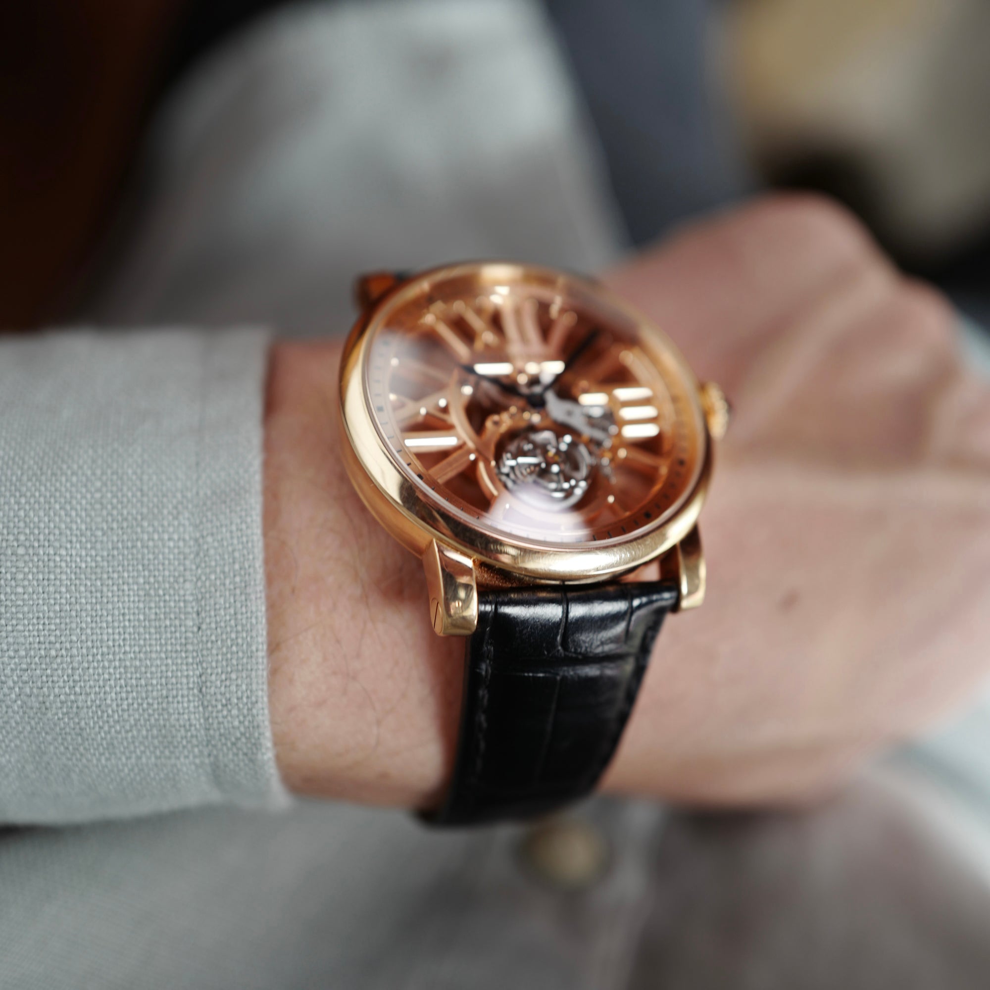Cartier Rose Gold Flying Tourbillon Watch Ref W1580046
