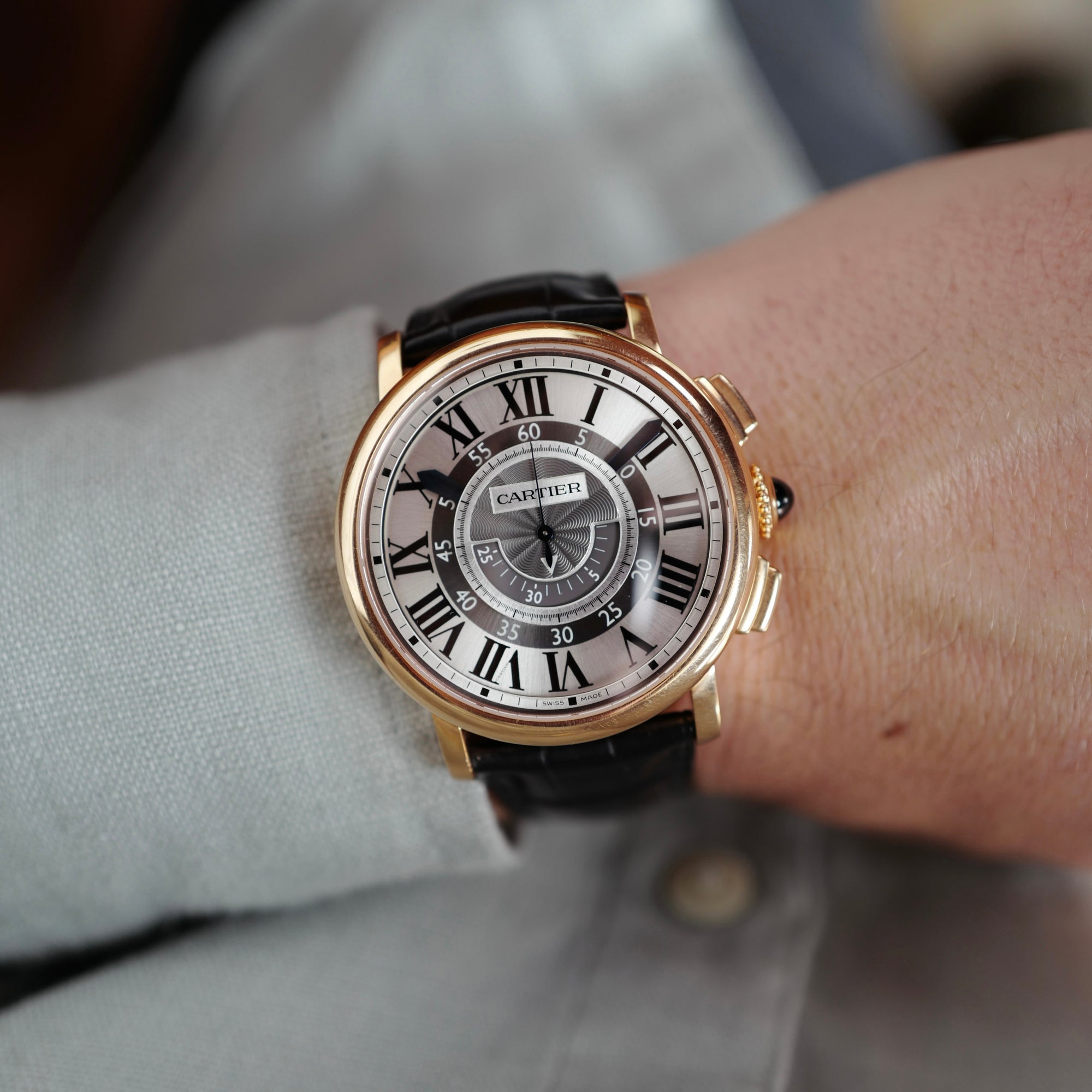 Cartier - Cartier Rose Gold Rotonde Chronograph Ref. 2955 (New Arrival) - The Keystone Watches