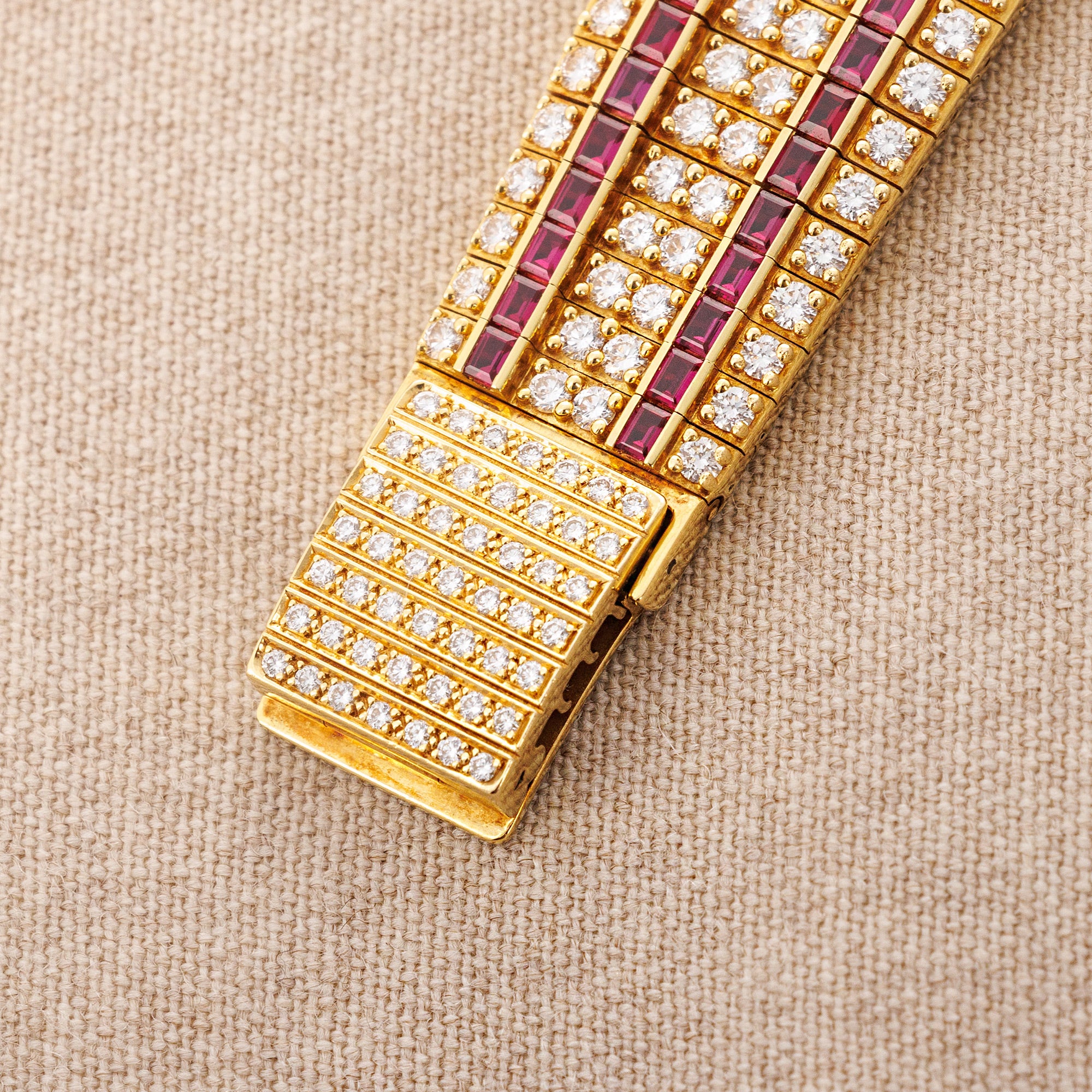 Patek Philippe Yellow Gold Diamond &amp; Ruby Watch Ref. 3968