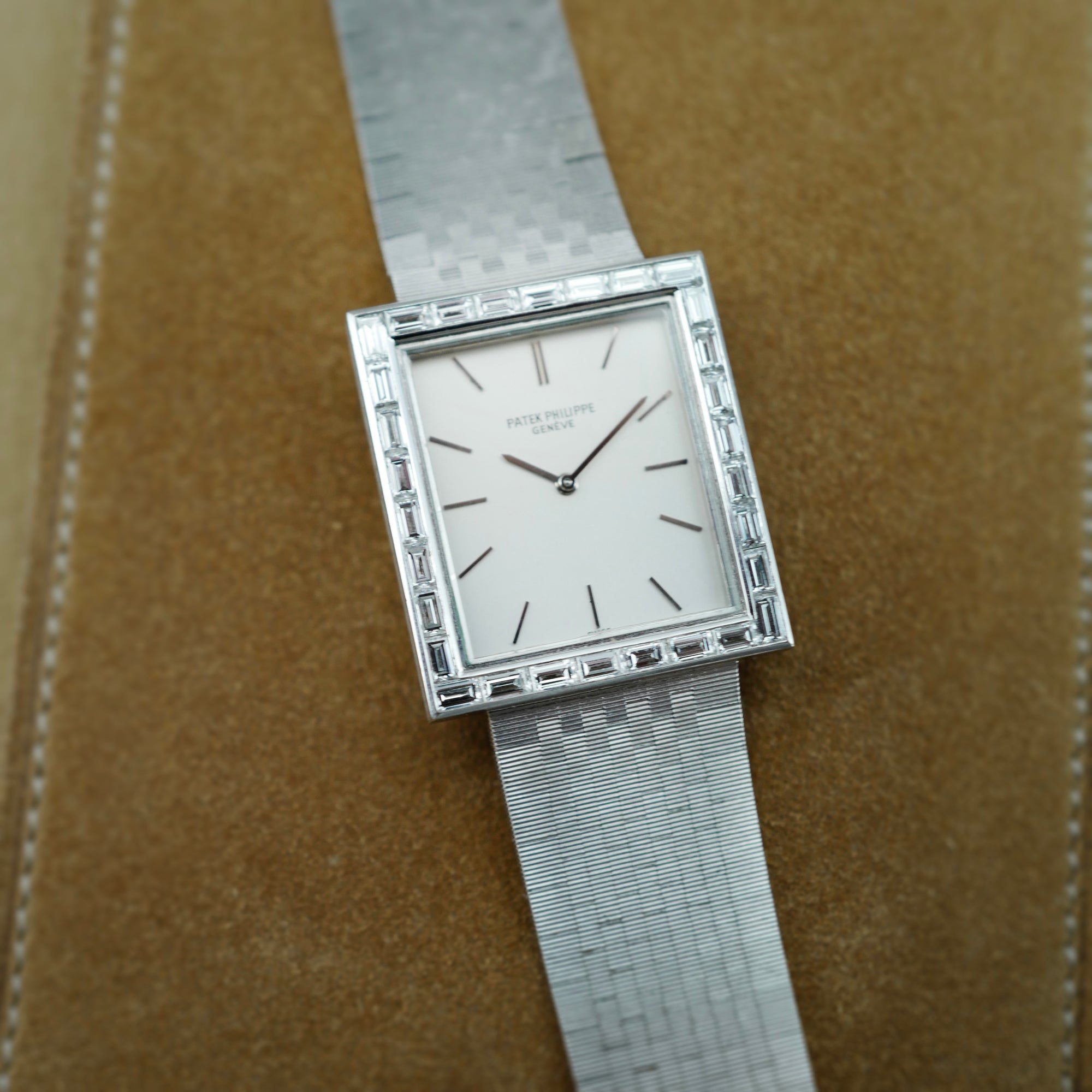 Patek Philippe White Gold Baguette Diamond Watch Ref. 3540 (New Arrival)