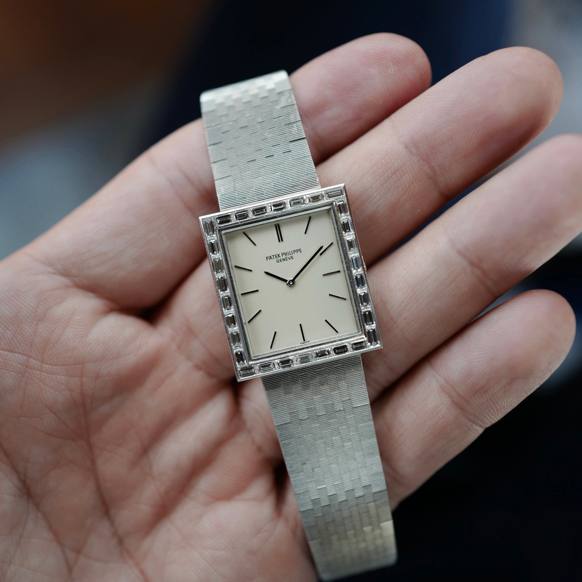 Patek Philippe White Gold Baguette Diamond Watch Ref. 3540 (New Arrival)