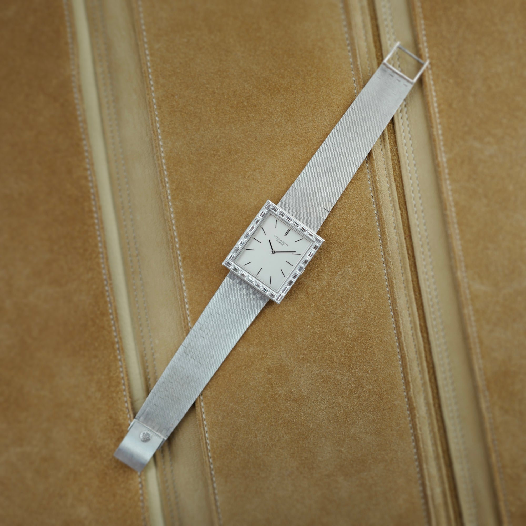 Patek Philippe White Gold Baguette Diamond Watch Ref. 3540 (New Arrival)