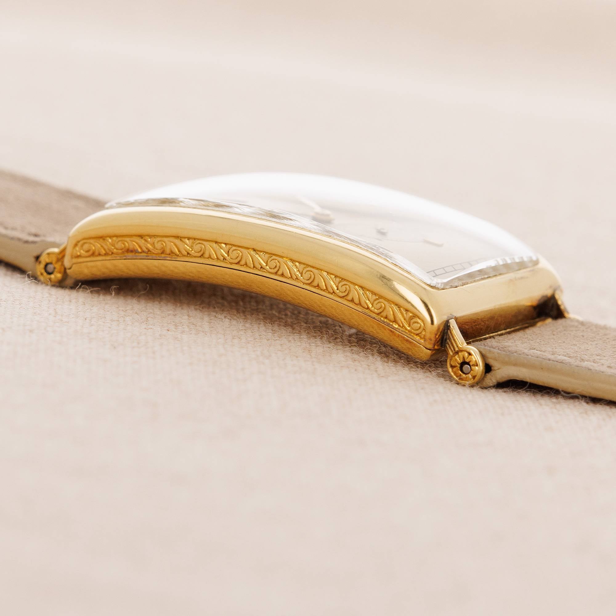 Patek Philippe - Patek Philippe Yellow Gold Rectangular Watch Ref. 10 with Remarkable Engraving Details - The Keystone Watches