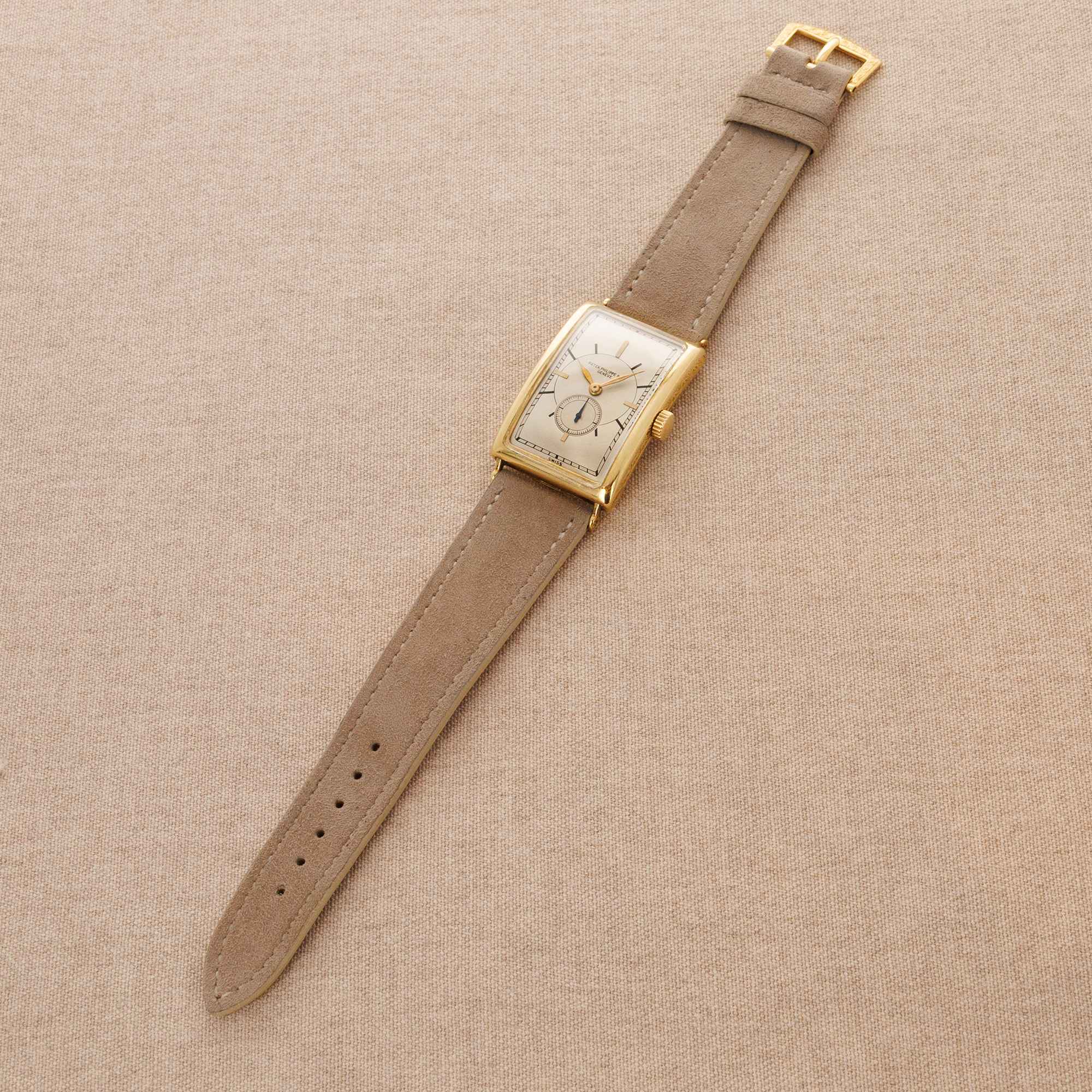 Patek Philippe - Patek Philippe Yellow Gold Rectangular Watch Ref. 10 with Remarkable Engraving Details - The Keystone Watches