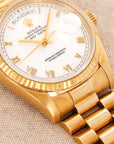 Rolex Yellow Gold Day-Date Ref. 18238 with White Roman Dial